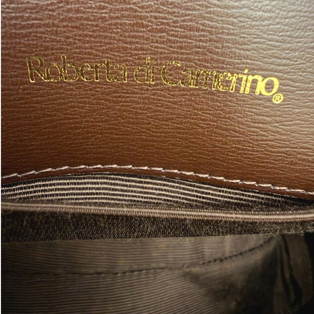 Roberta di Camerino Vintage 1960s Leather Frame Doctor Bag Black Brown Italy 356 - Picture 12 of 12